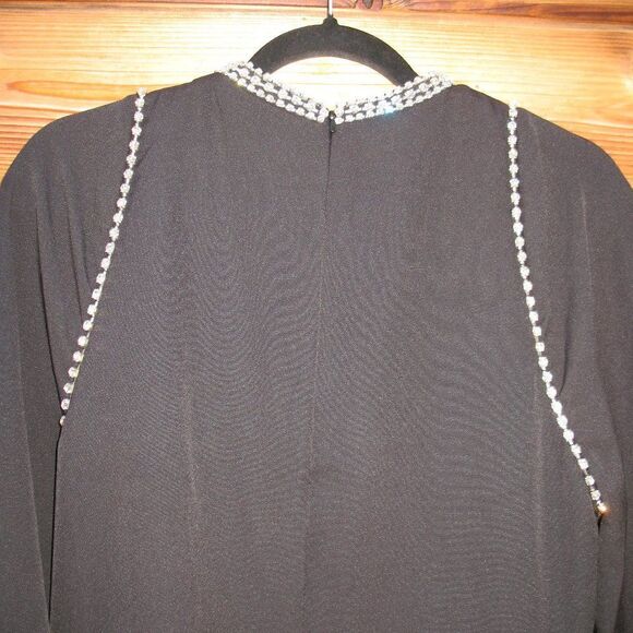 Mac Duggal 26612 Womens Raglan Long Sleeve Black Gown Dress - Picture 10 of 16